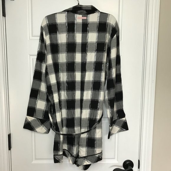 Victoria's‎ Secret Shimmery Plaid Lightweight Flannel PJ Sleep Romper Outfit L - Picture 5 of 14